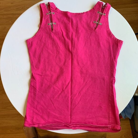 Ride For Sight Motorcycle Rally Ladies Tank Top Sz L Chain Link Pink Stretchy - Picture 7 of 8